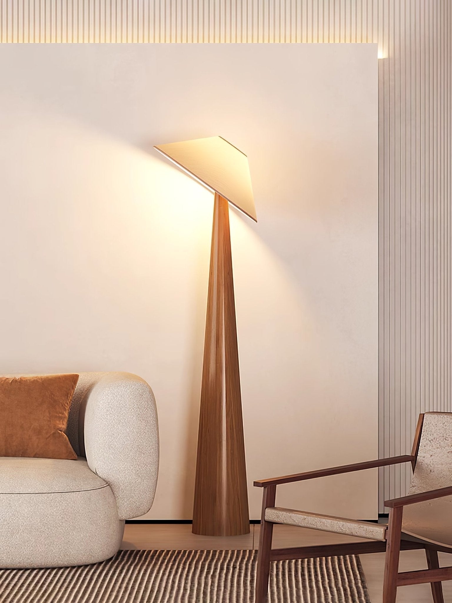 Apex Wooden Tapered Floor Lamp