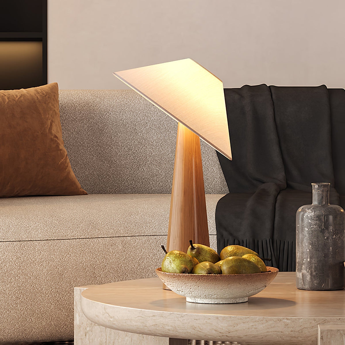 Vosile Sculptural Wood Table Lamp