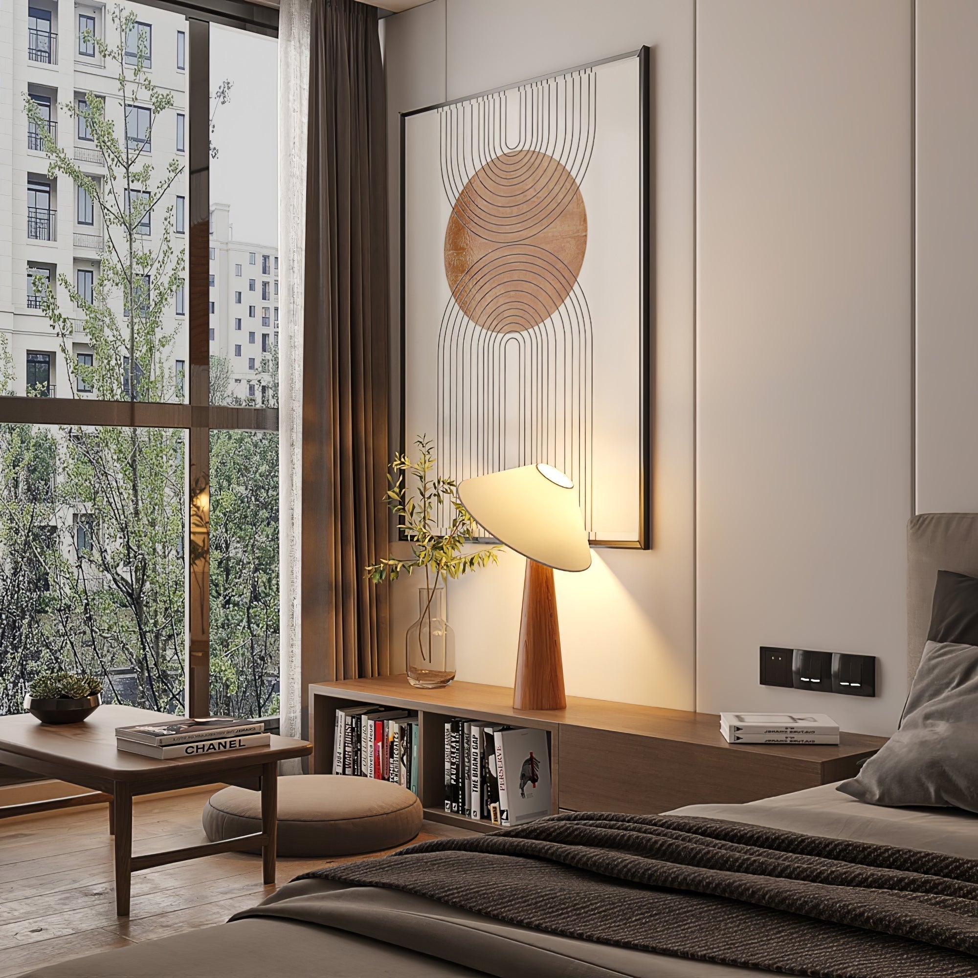 Vosile Sculptural Wood Table Lamp