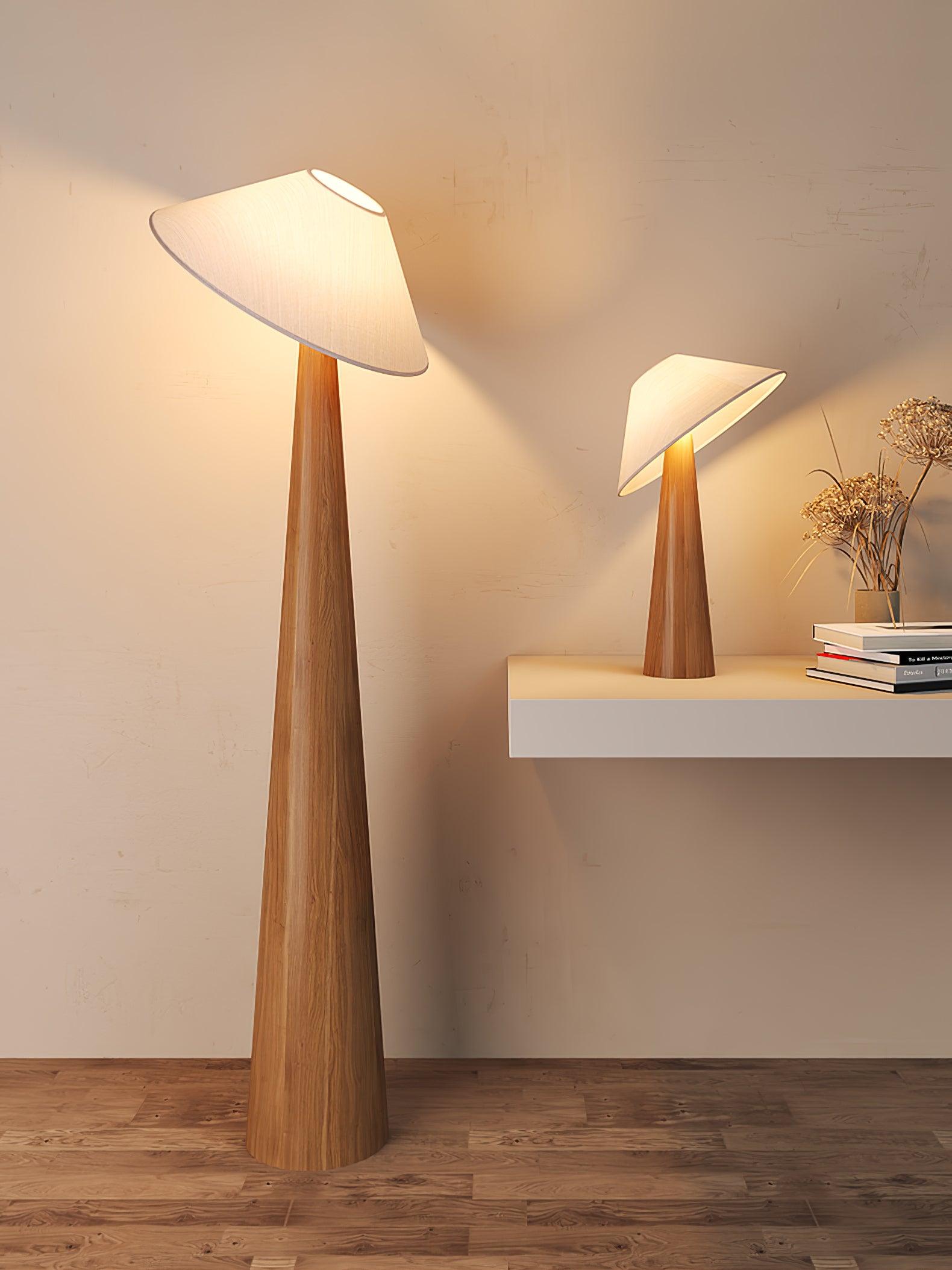 Apex Wooden Tapered Floor Lamp