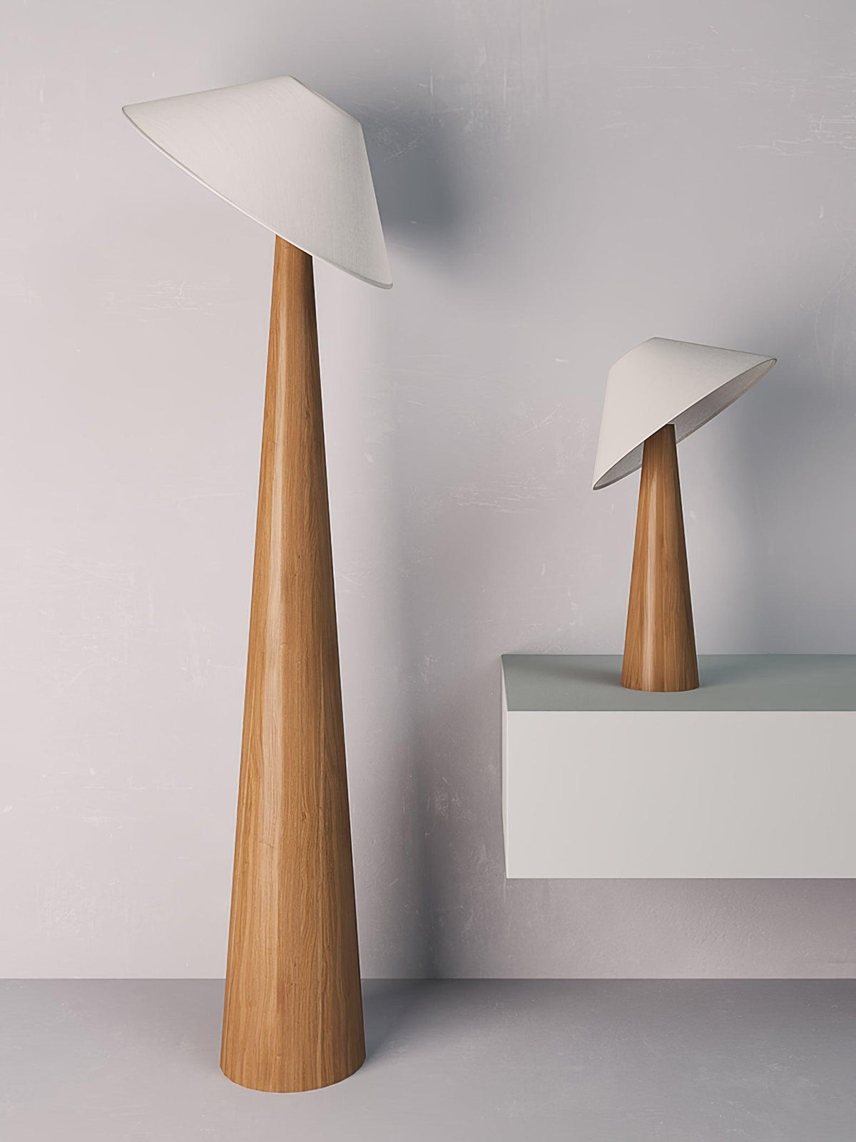 Apex Wooden Tapered Floor Lamp