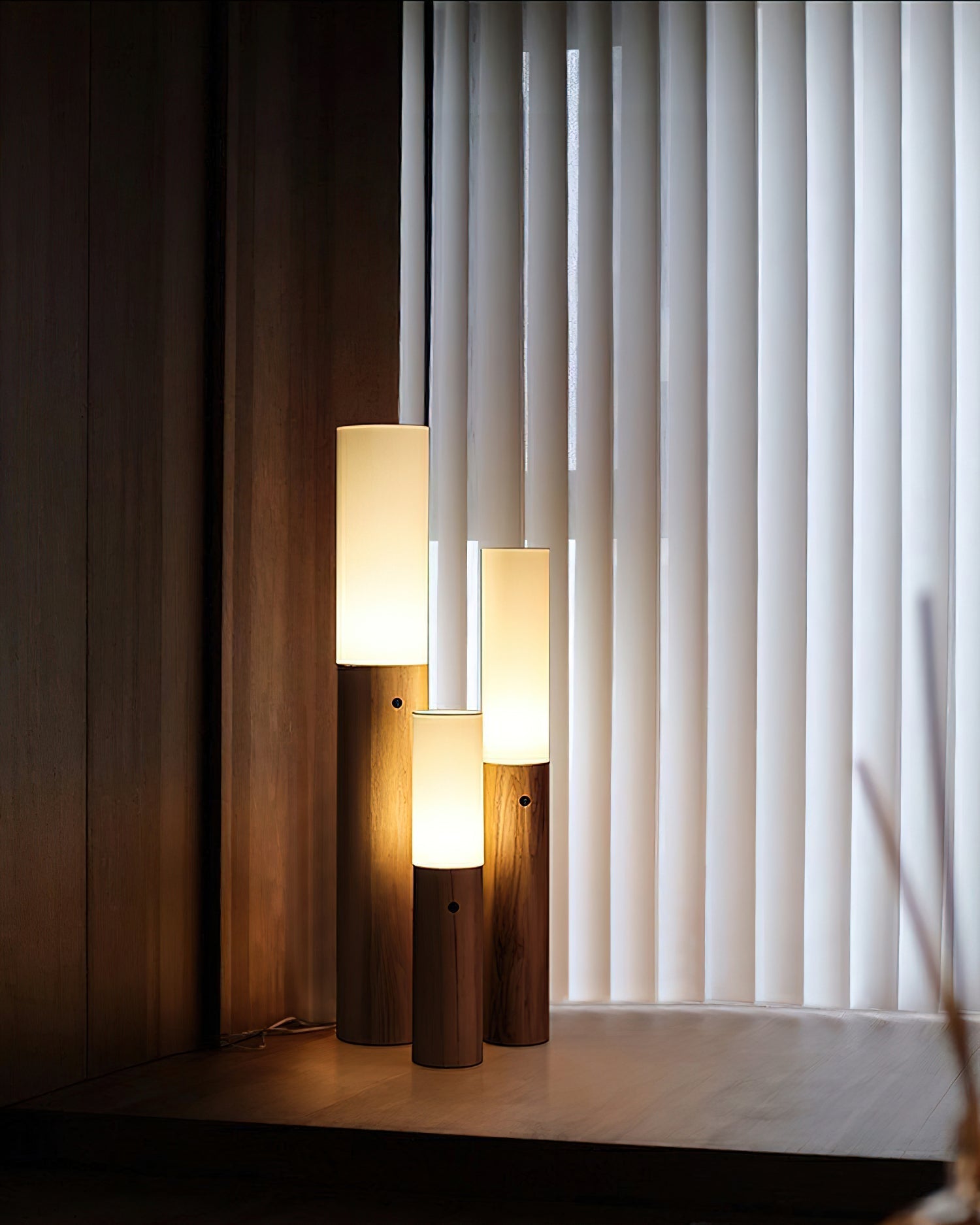Vero Timber Column Floor Lamp - Neutral Decor