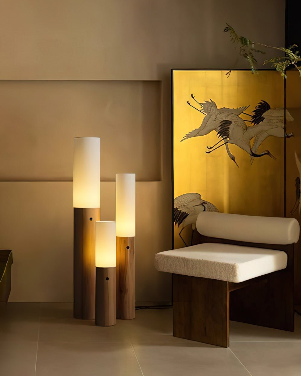 Vero Timber Column Floor Lamp - Neutral Decor