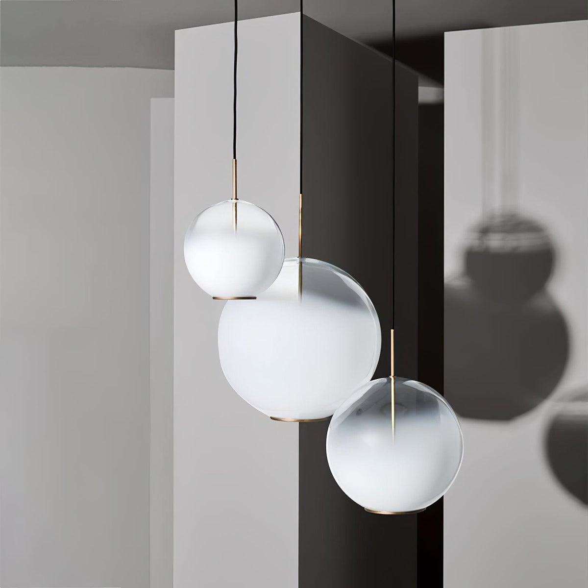 Celelaine Pendant Lamp Smoke Gray Glass Gradient for Living Room
