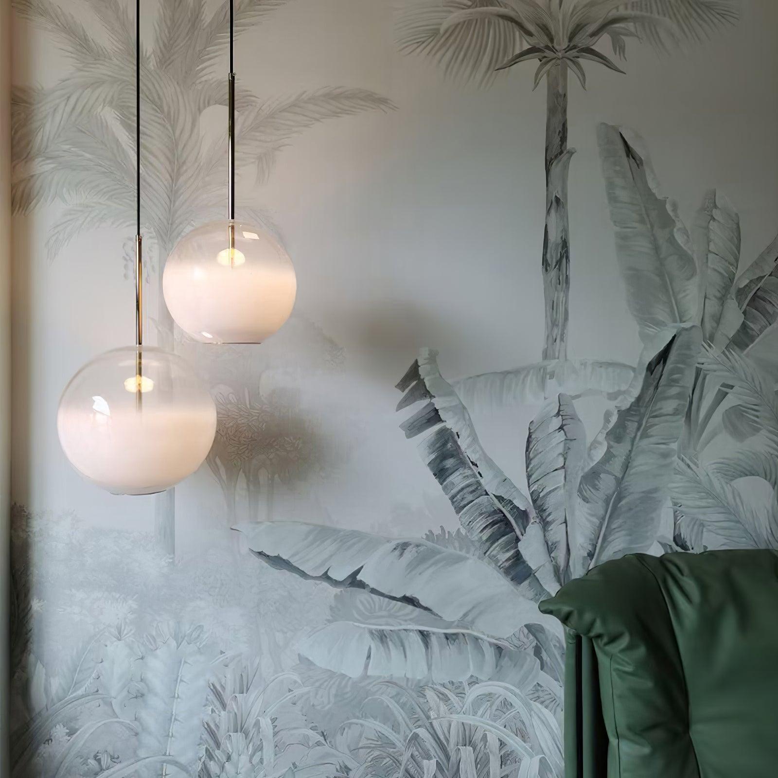 Celelaine Pendant Lamp Smoke Gray Glass Gradient for Living Room