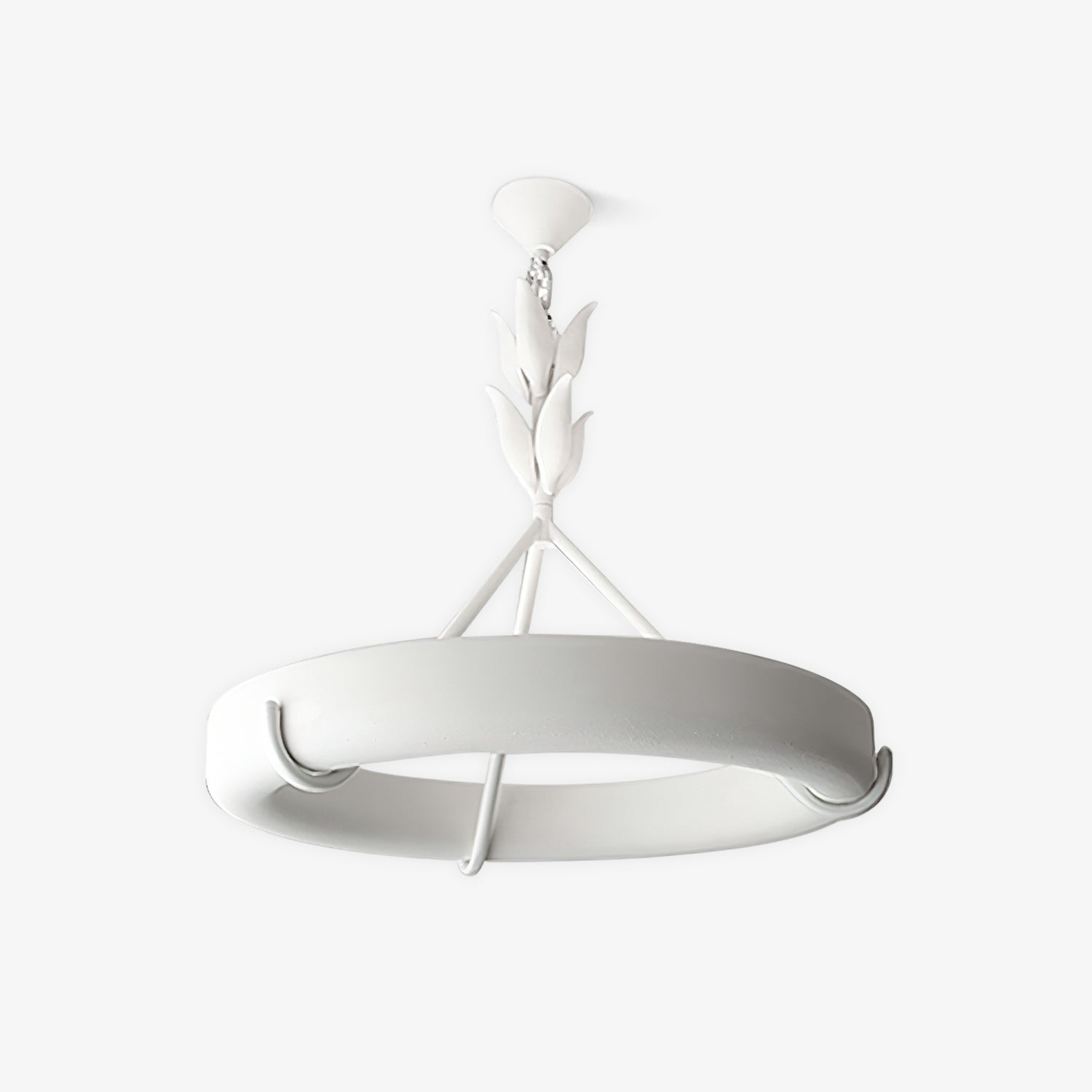 Eixor Chandelier Plaster White Floral Shape Minimalist