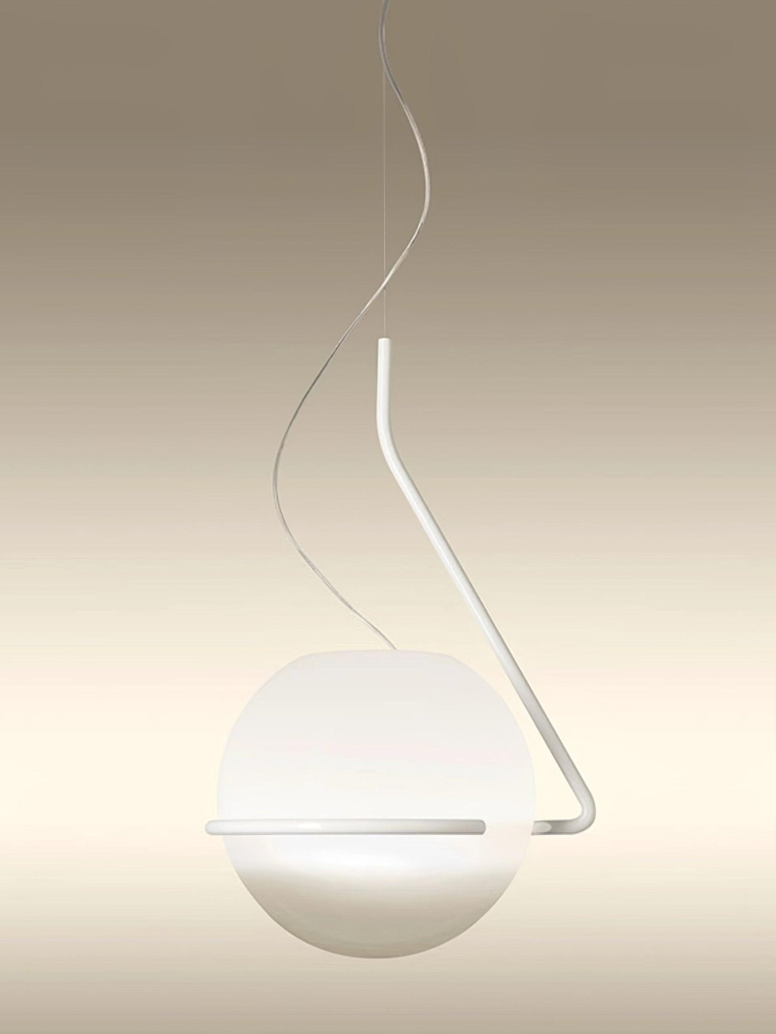 Circular Minimalist Glass Pendant Lamp - Neutral Decor