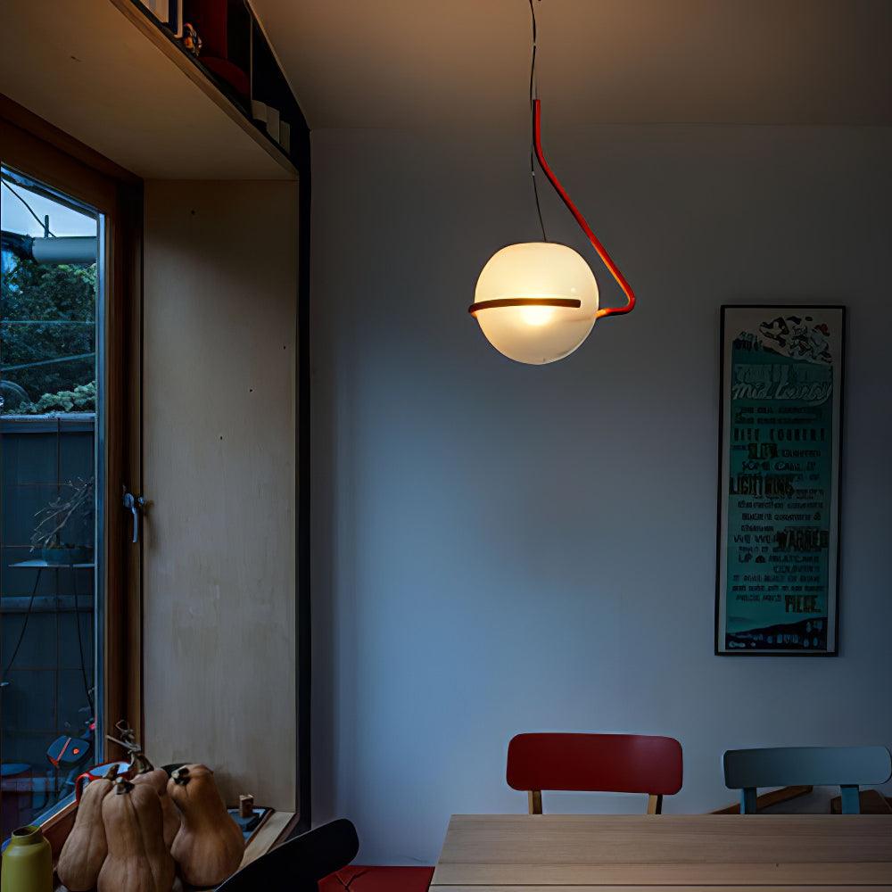 Circular Minimalist Glass Pendant Lamp - Neutral Decor