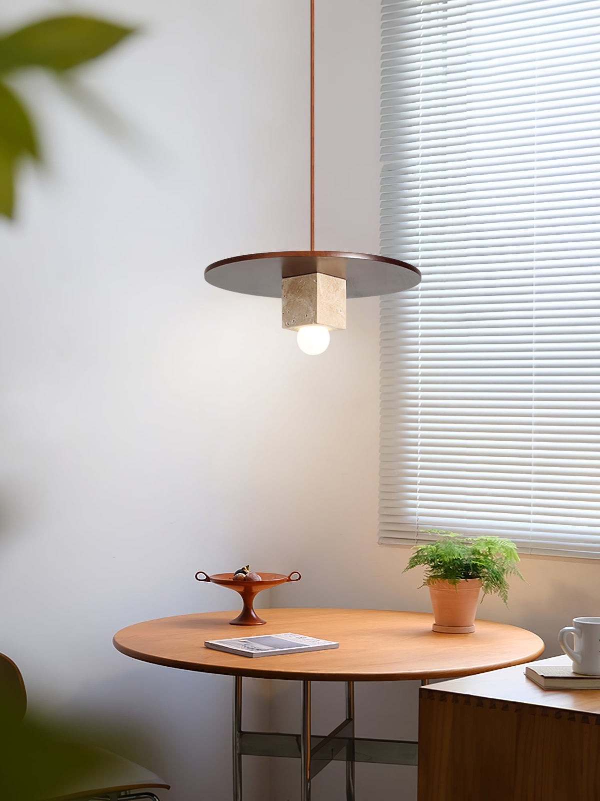 Sarix Geometric Travertine Pendant Light