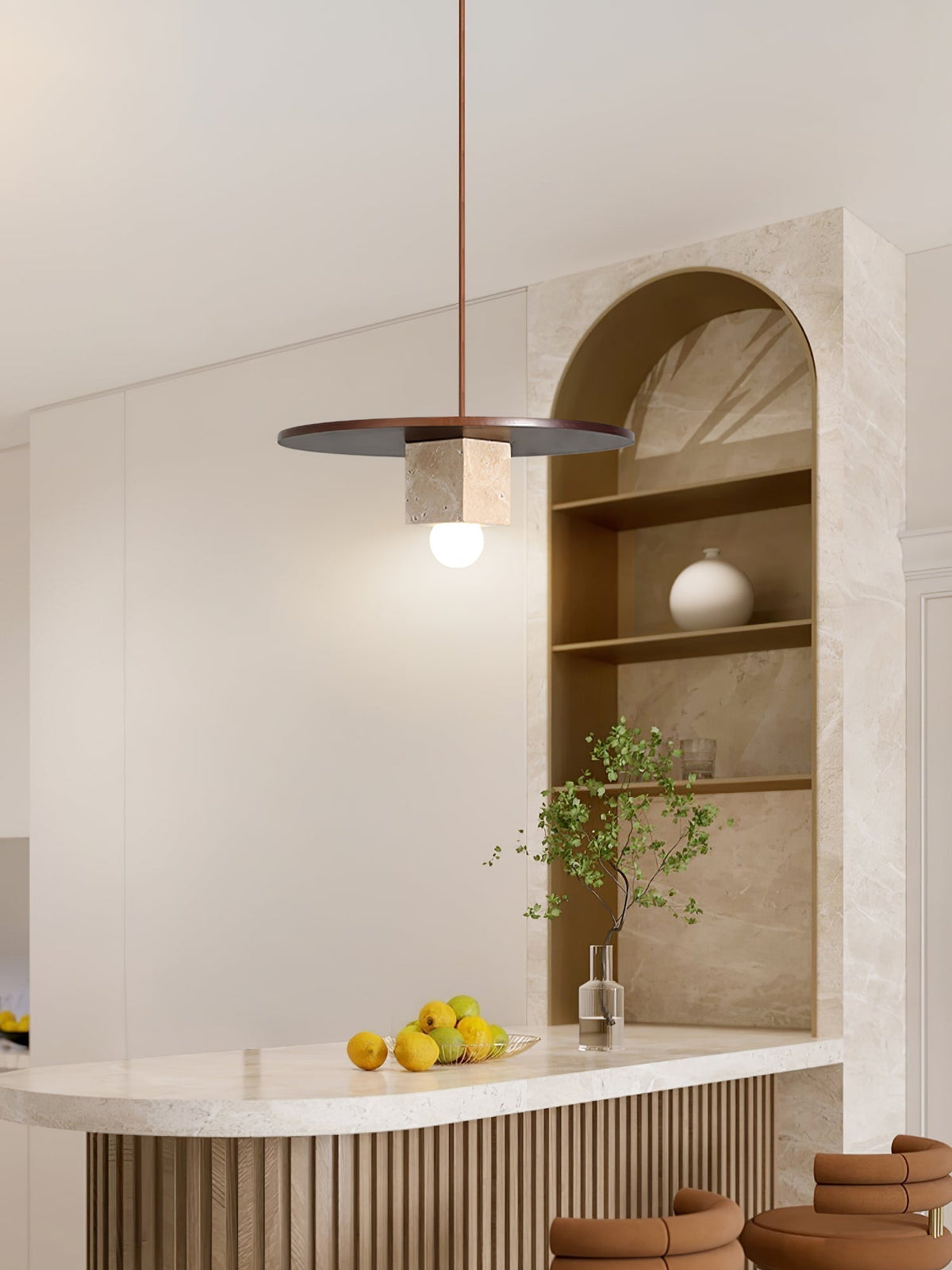 Sarix Geometric Travertine Pendant Light