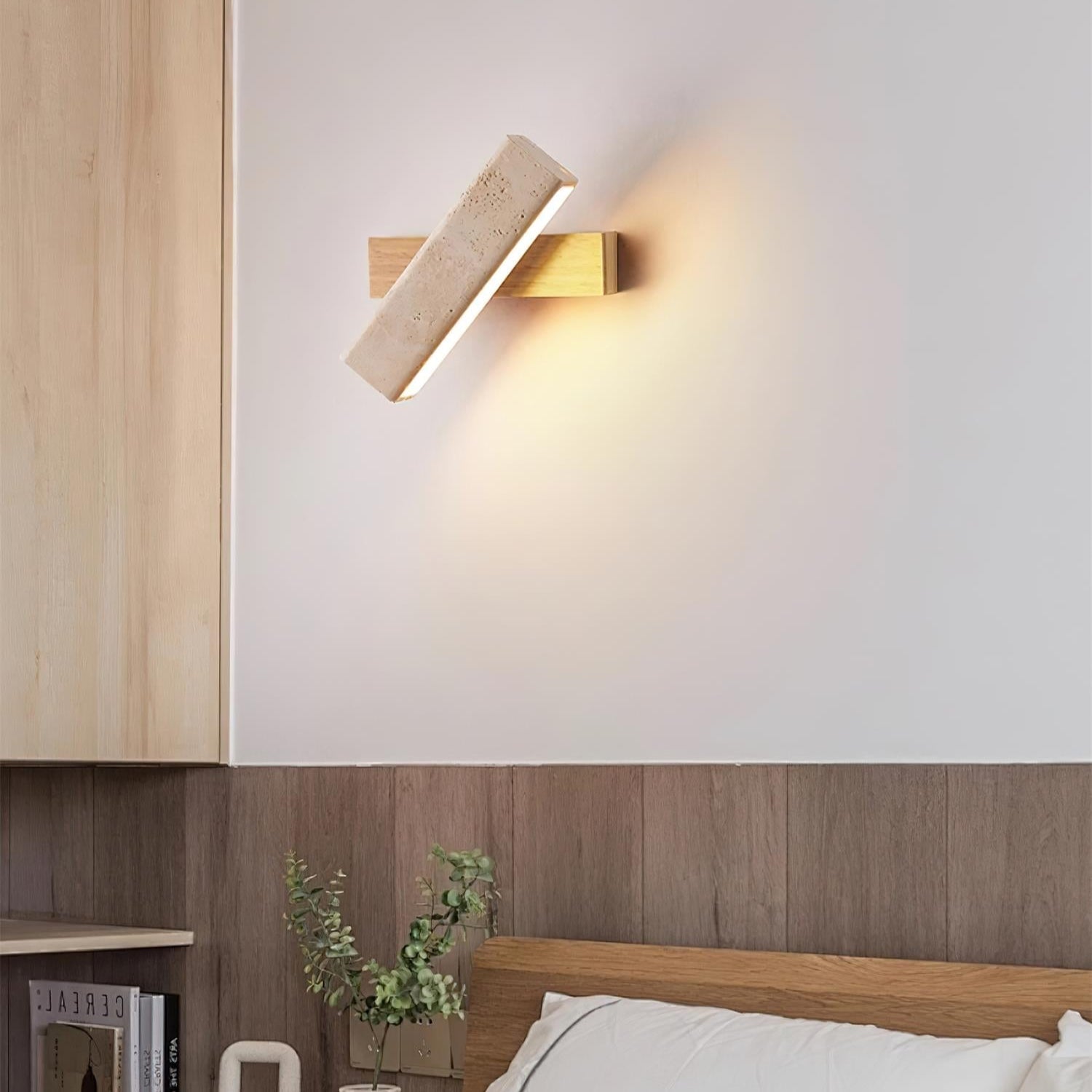 Orbit Travertine Rotating Wall Lamp - Neutral Decor
