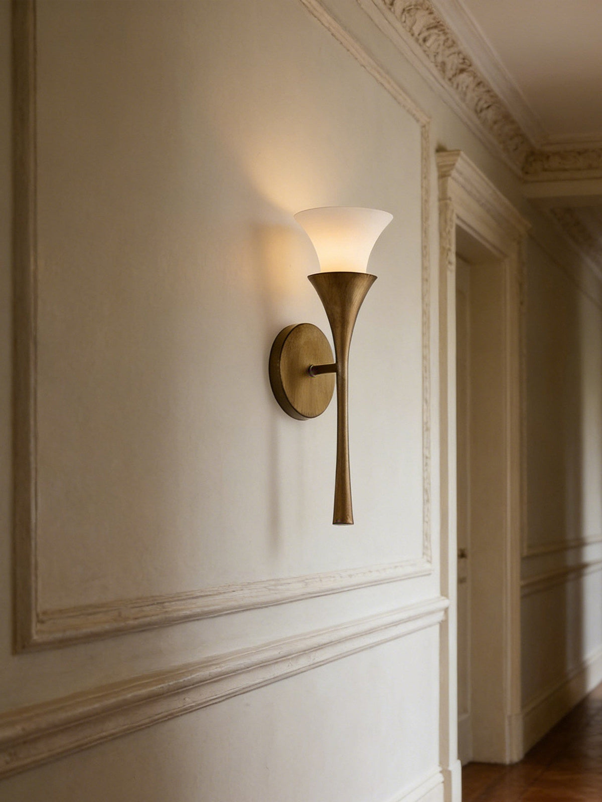 Solalette Brass Double Cone Wall Sconce