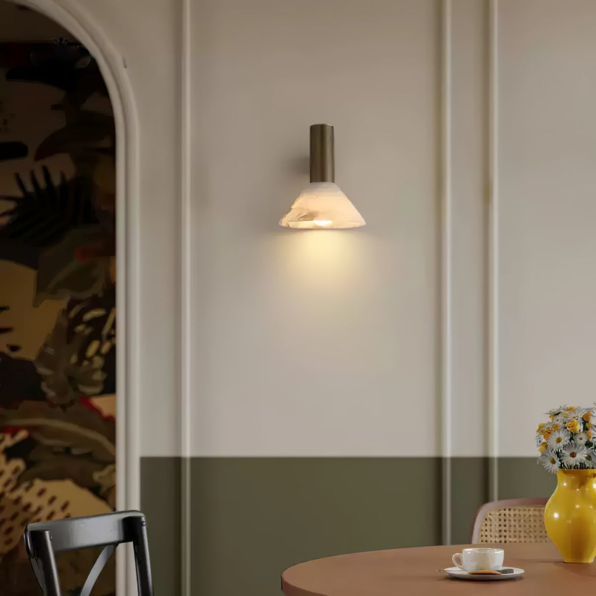 Rino Cone Alabaster Wall Light