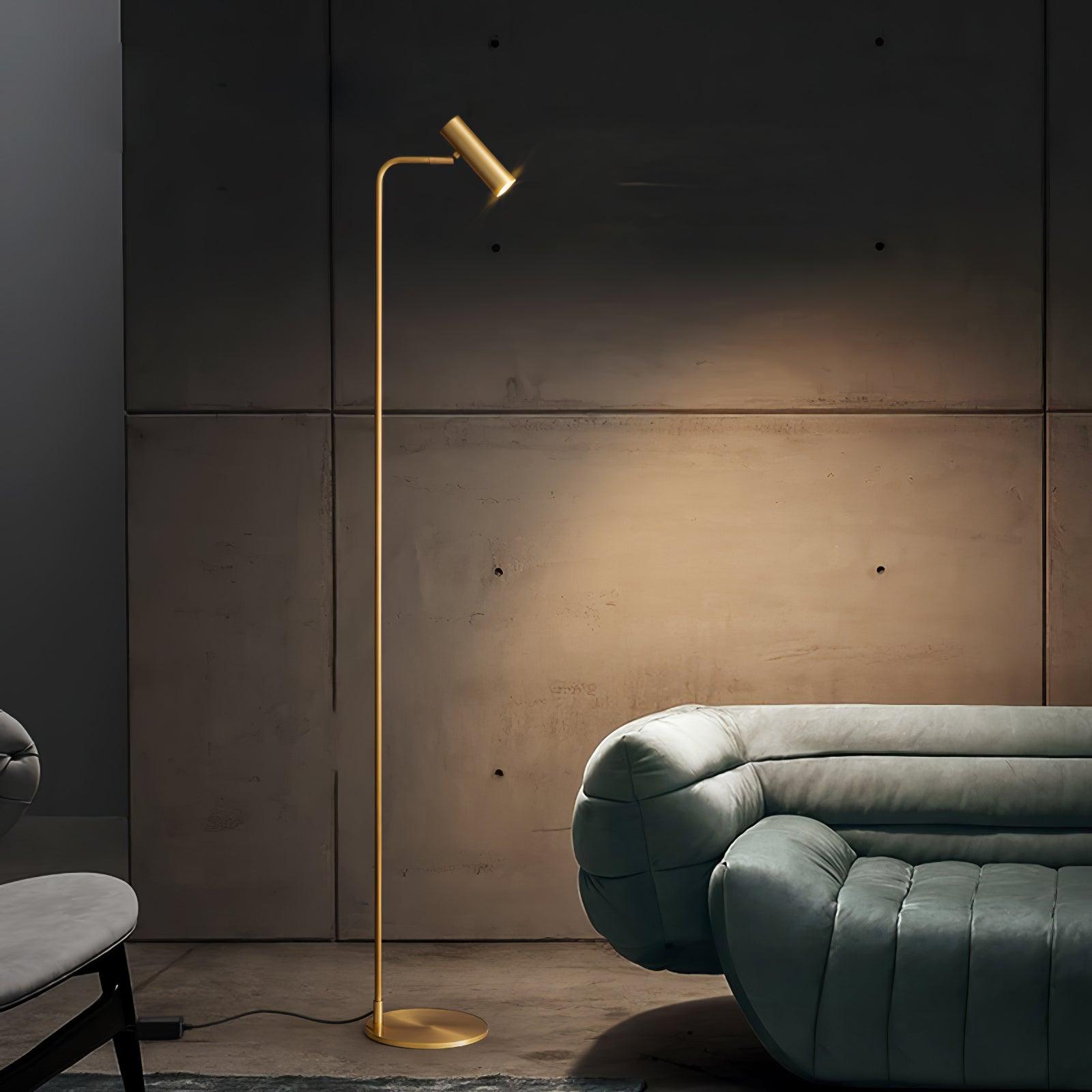 Nirixa Brass Industrial Floor Lamp