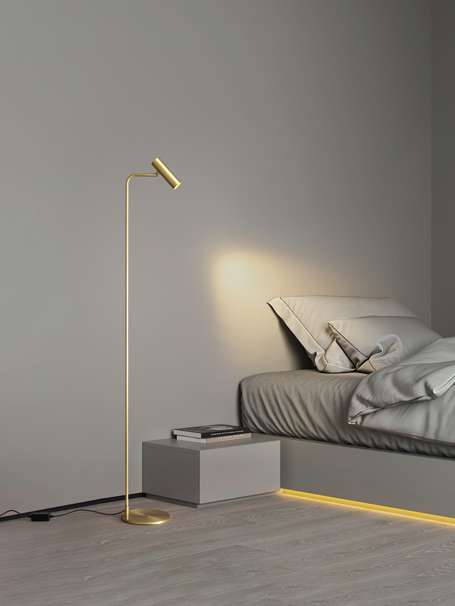 Nirixa Brass Industrial Floor Lamp