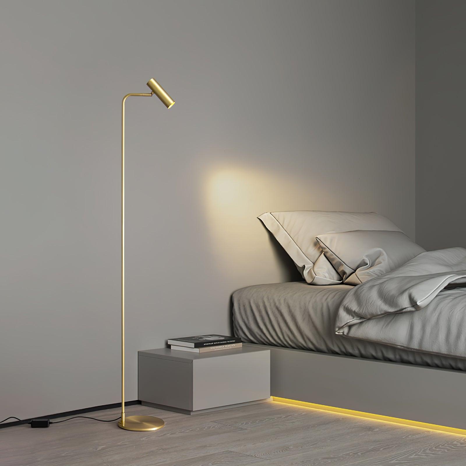 Nirixa Brass Industrial Floor Lamp