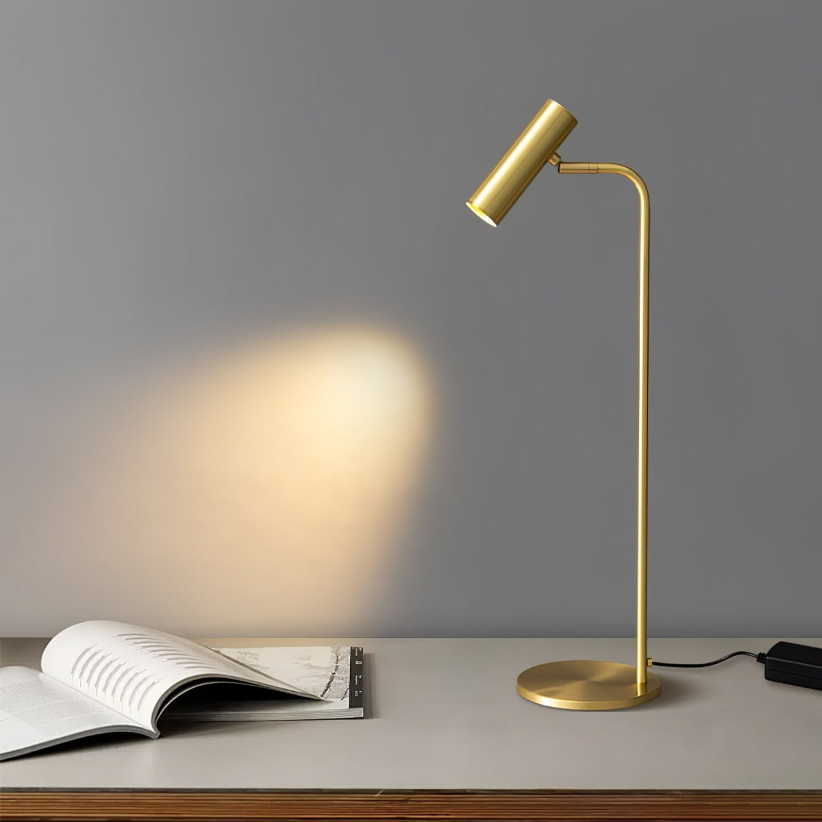 Briona Brass Industrial Table Lamp