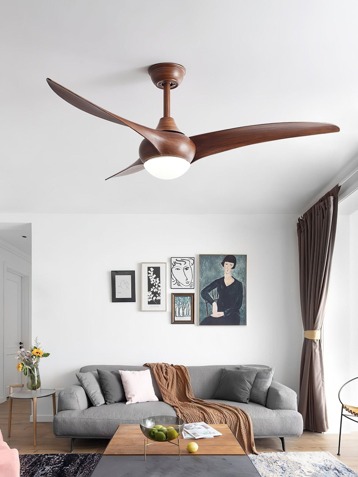 Selerena Natural Traditional Ceiling Fan Light
