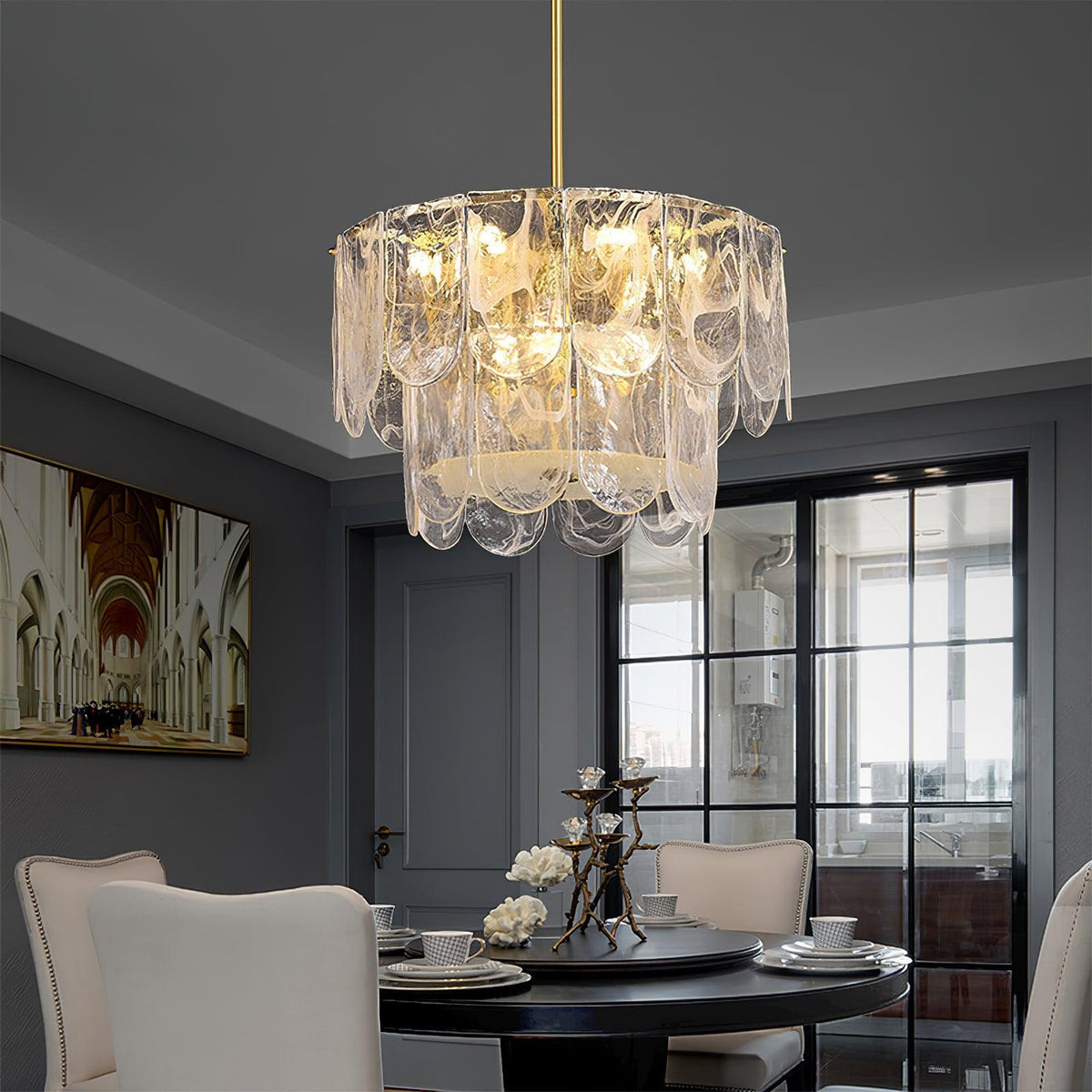 Eiraline Chandelier Traditional Classic Glass Metal