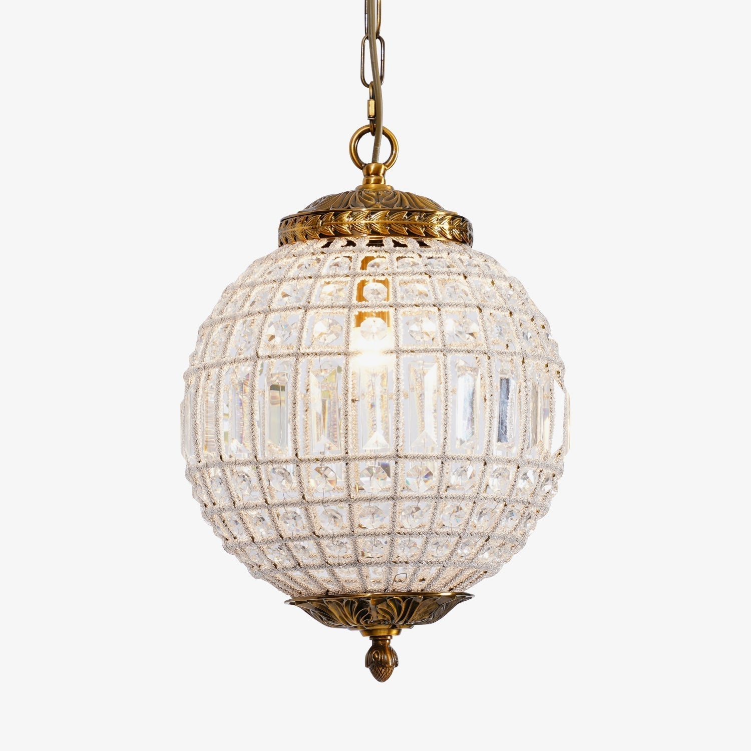 Elyinissa Chandelier Gold Globe Crystal Vintage