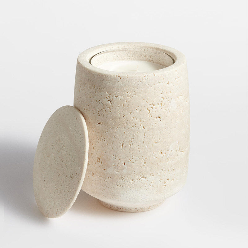 Sovel Elegant Interior Modern Natural Travertine Stone Candle Holder