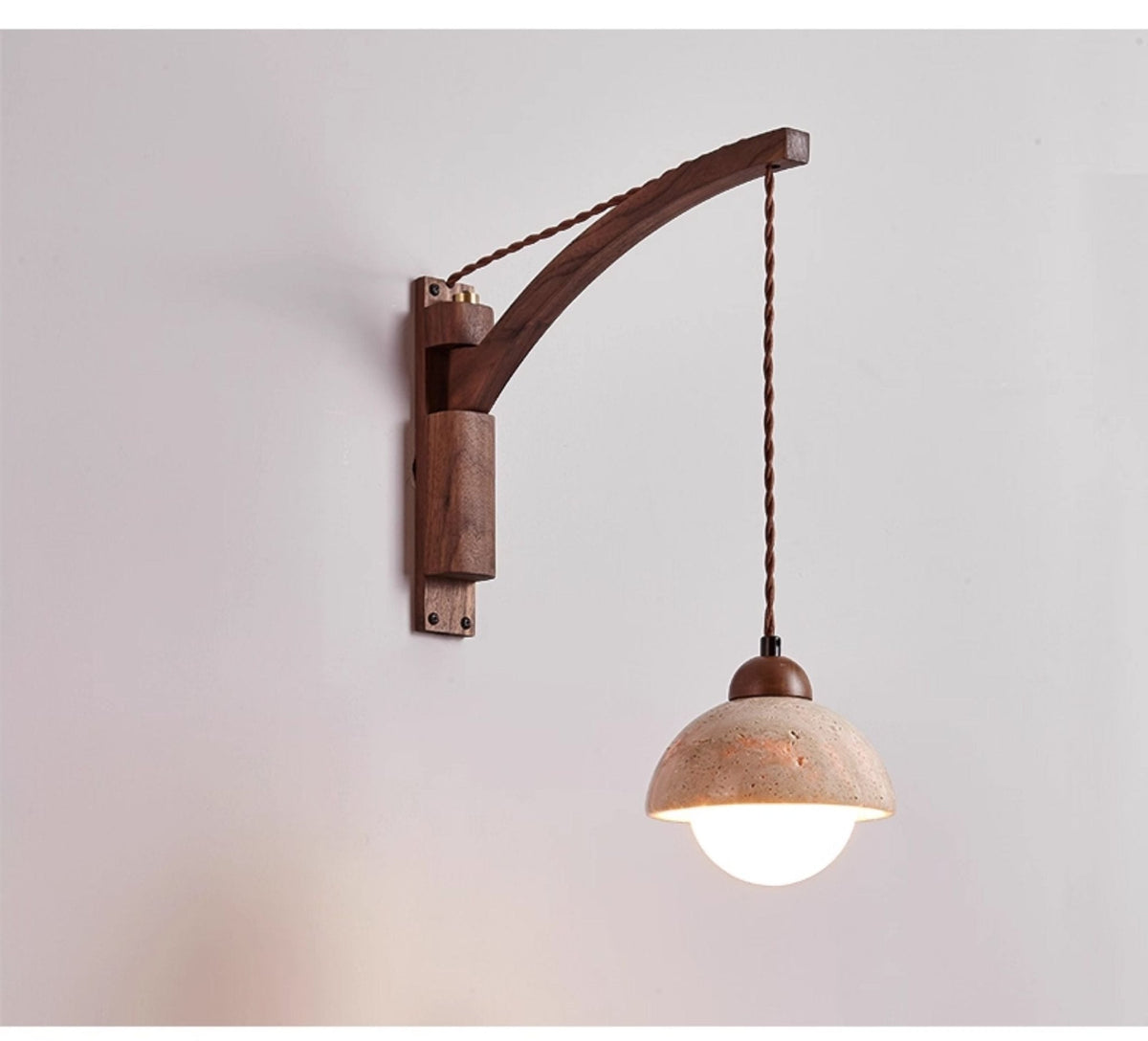 Travertine Swing Arm Wall Sconce