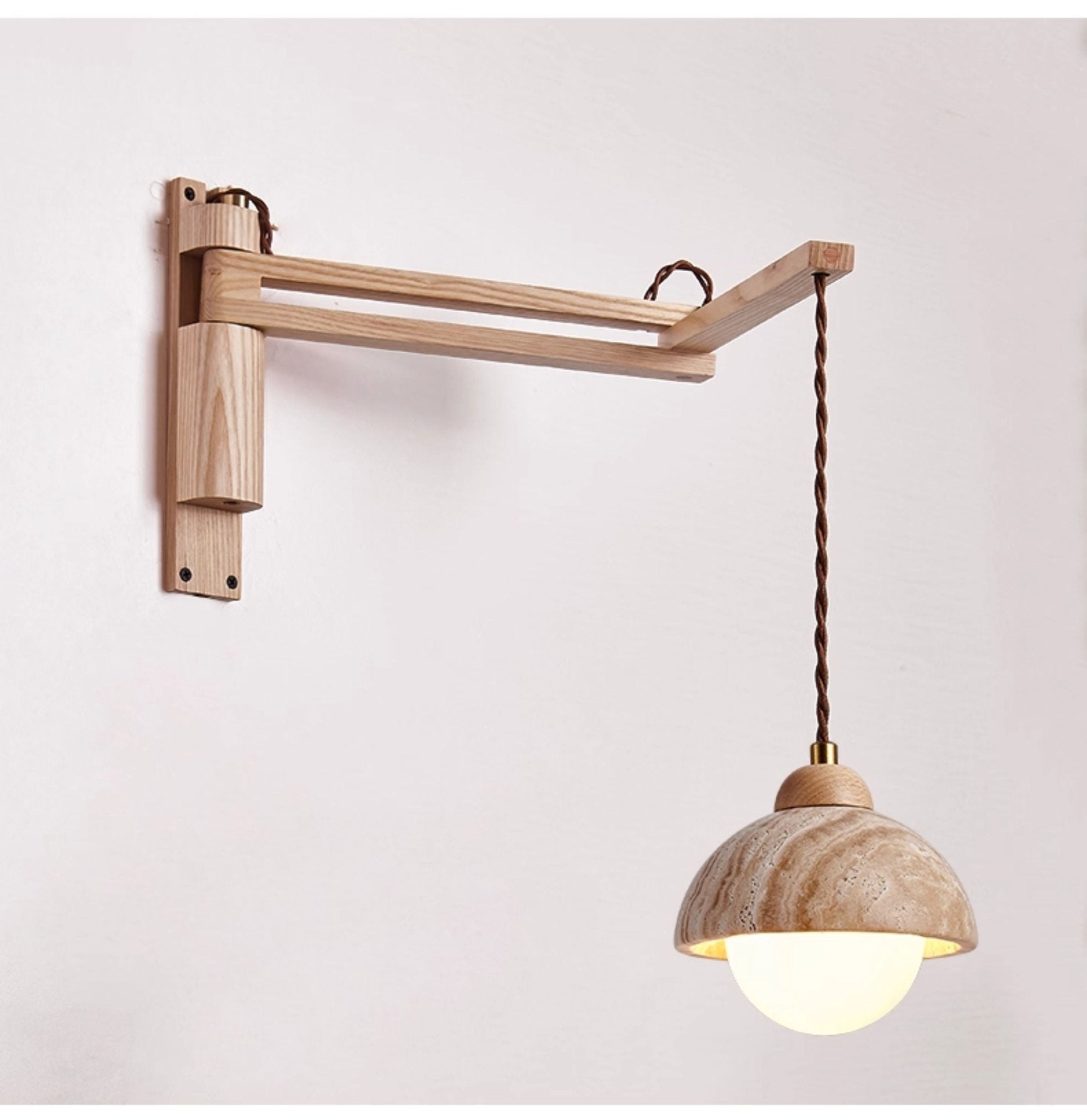 Travertine Swing Arm Wall Sconce