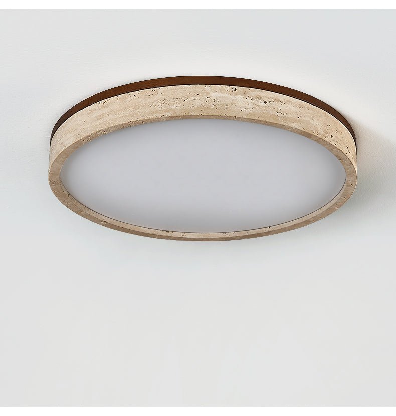 Xoan Glowly Travertine Halo Round Ceiling Lamp