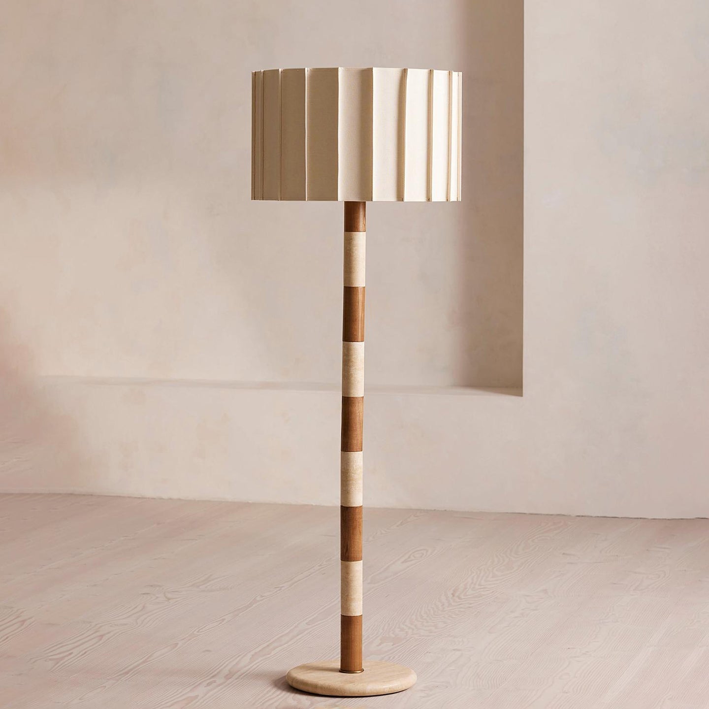 Vrys Travertine Striped Floor Lamp
