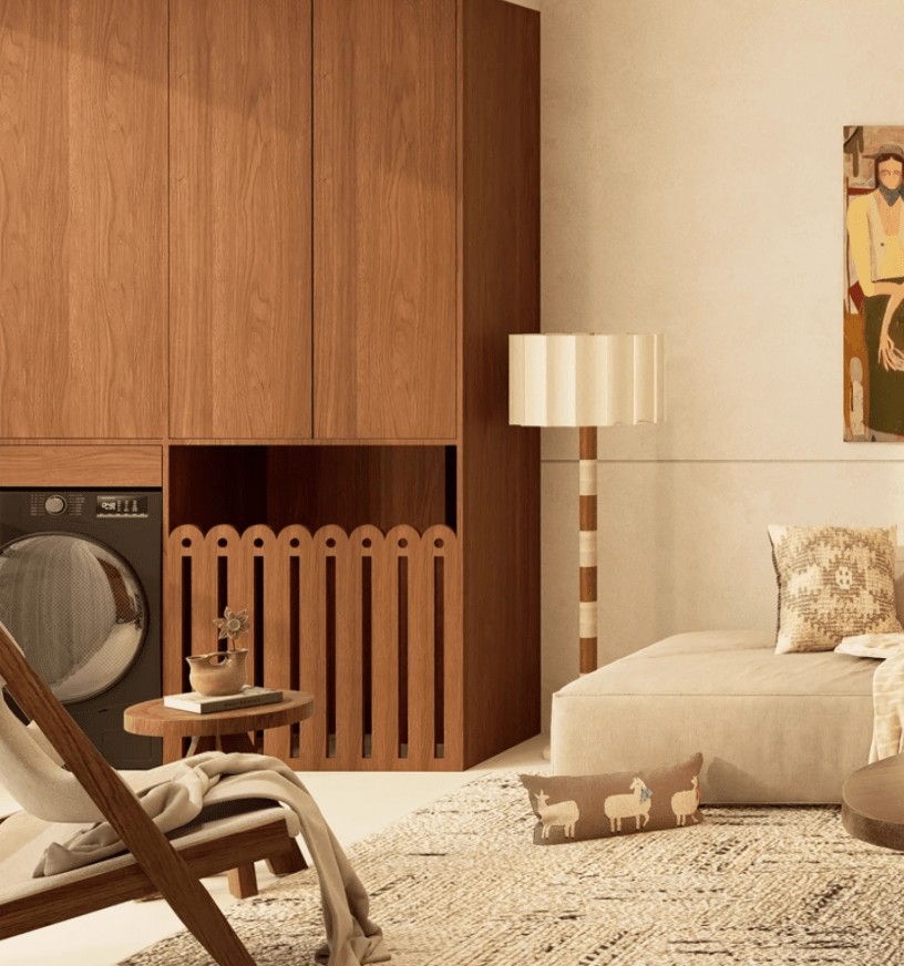 Vrys Travertine Striped Floor Lamp