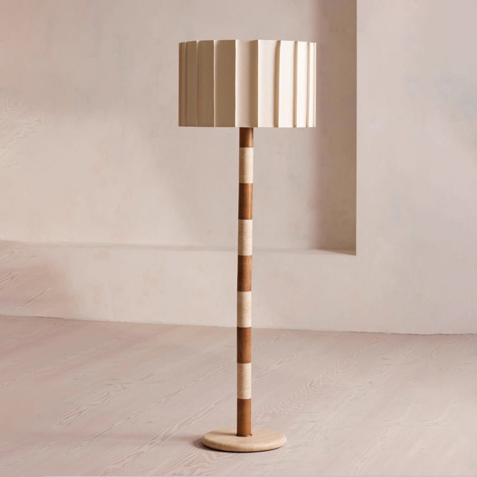 Vrys Travertine Striped Floor Lamp