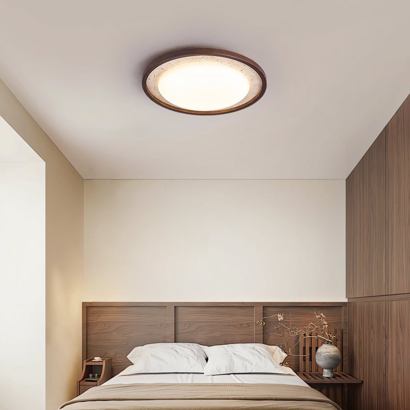 Bexm Round Yellow Travertine Ceiling Light