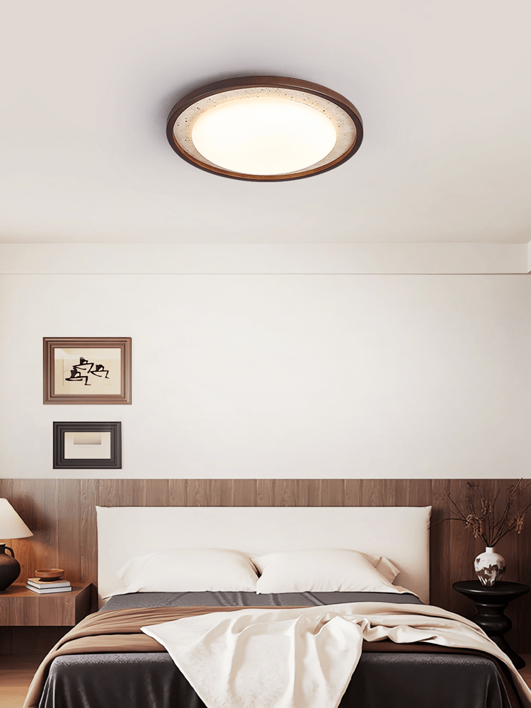 Bexm Round Yellow Travertine Ceiling Light