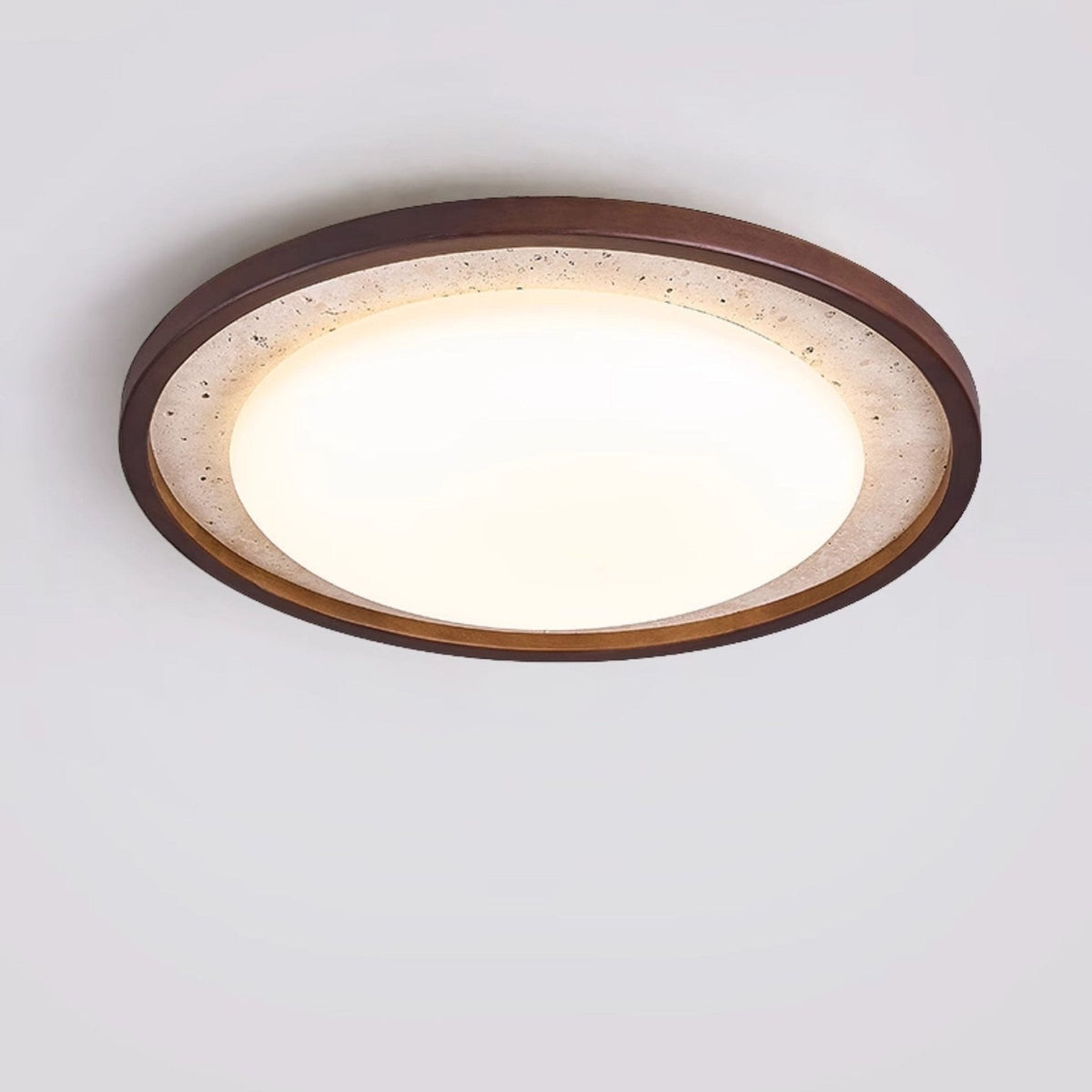 Bexm Round Yellow Travertine Ceiling Light