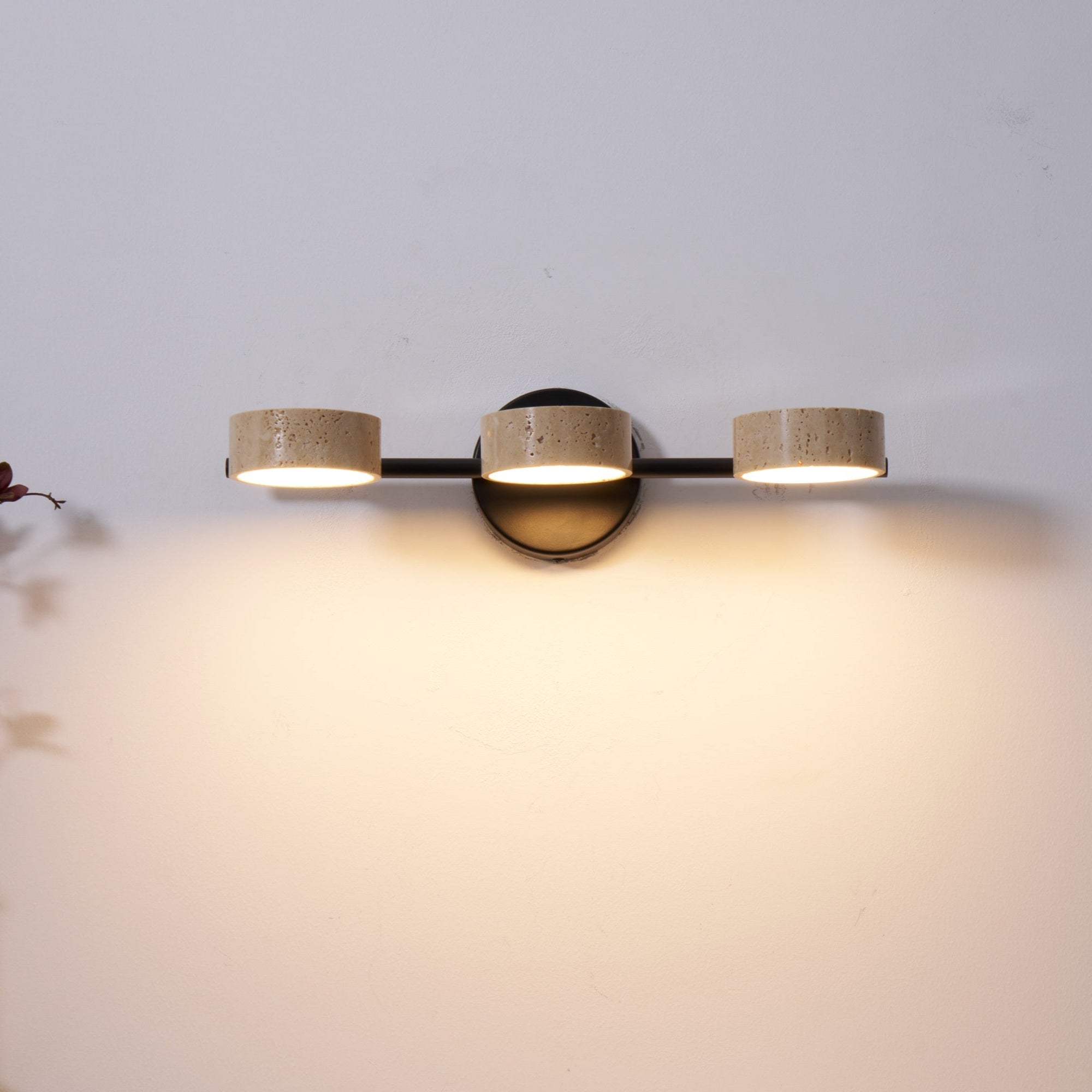 Ceshair Wall Light Multi Head Travertine Vanity Light - Neutral Decor