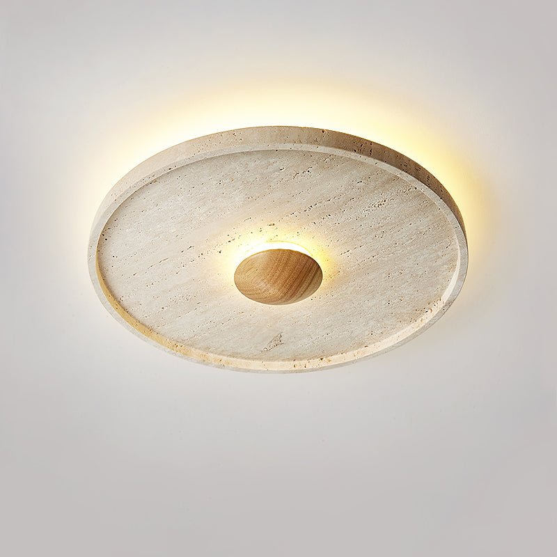 Gino Yellow Travertine Halo Ceiling Lamp Wall Light