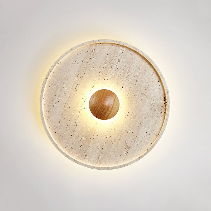 Gino Yellow Travertine Halo Ceiling Lamp Wall Light