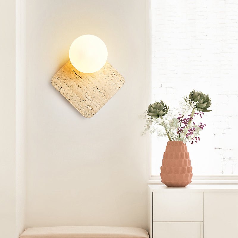 Pia Elmwood Globe Wood Wall Lamp