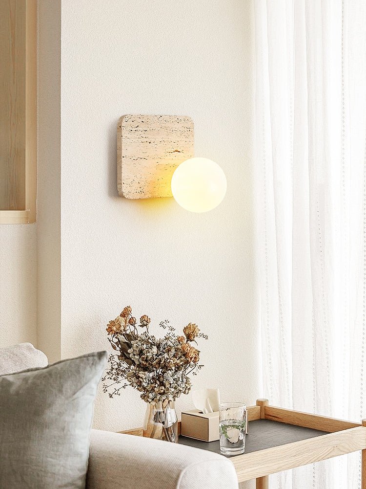 Pia Elmwood Globe Wood Wall Lamp