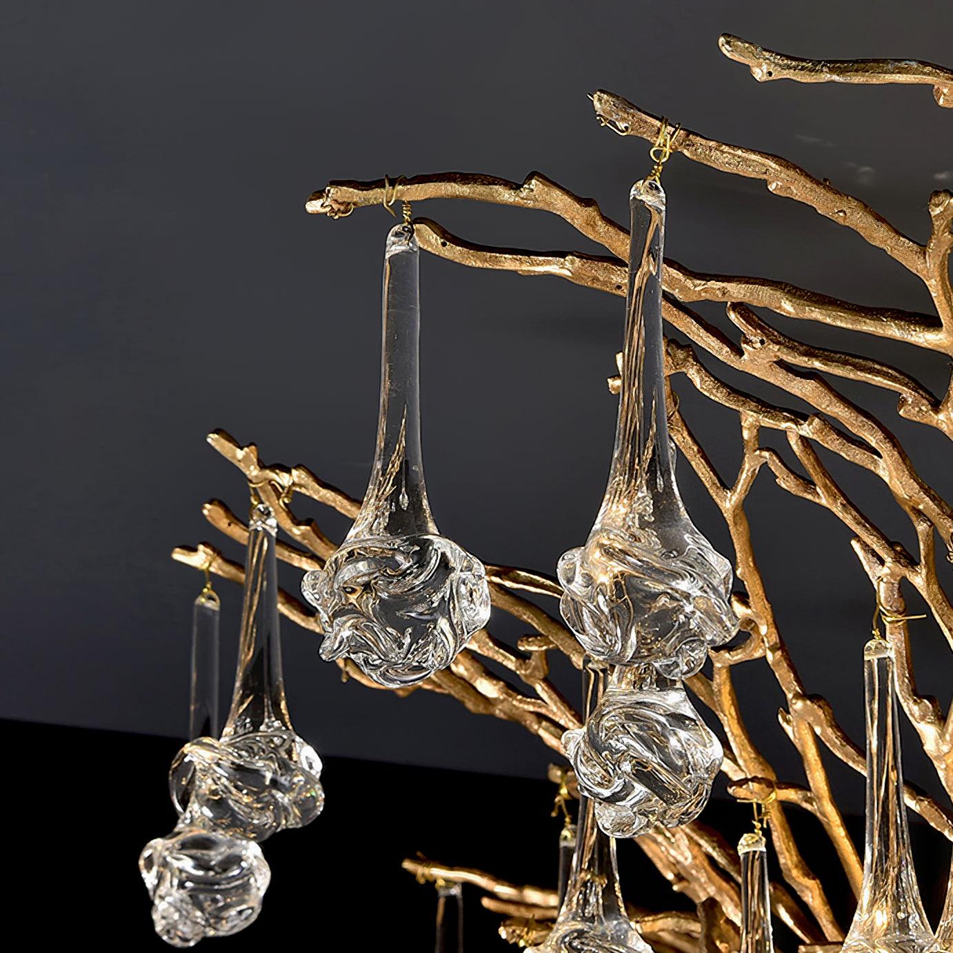 Abeleisa Tree Branch Staircase Brass Crystal Chandelier