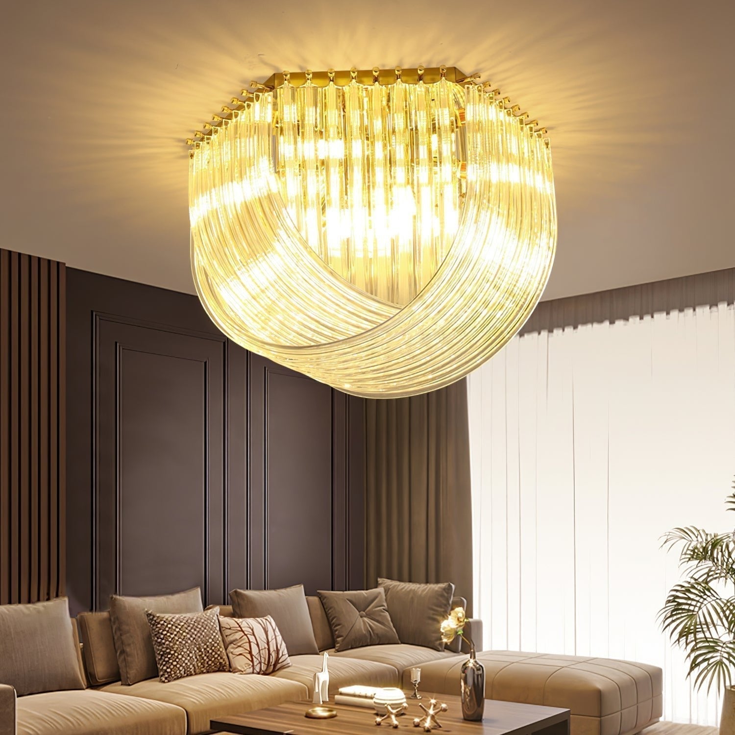 Nern Postmodern Luxury Glass Ceiling Lamp