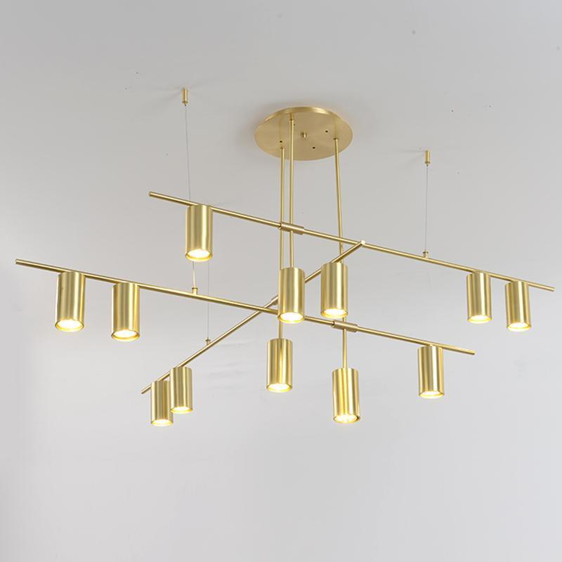 Solenelle Chandelier Tribes Brass Linear Cylinder