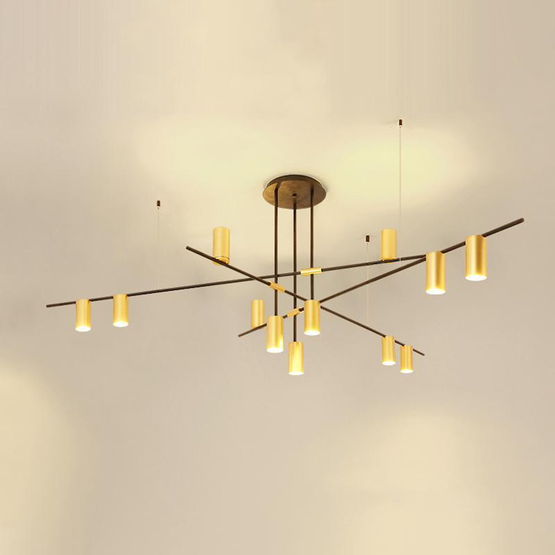 Solenelle Chandelier Tribes Brass Linear Cylinder