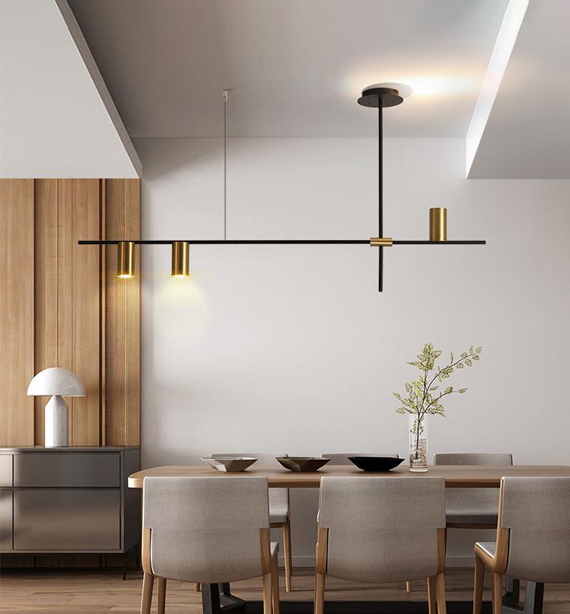 Solenelle Chandelier Tribes Brass Linear Cylinder