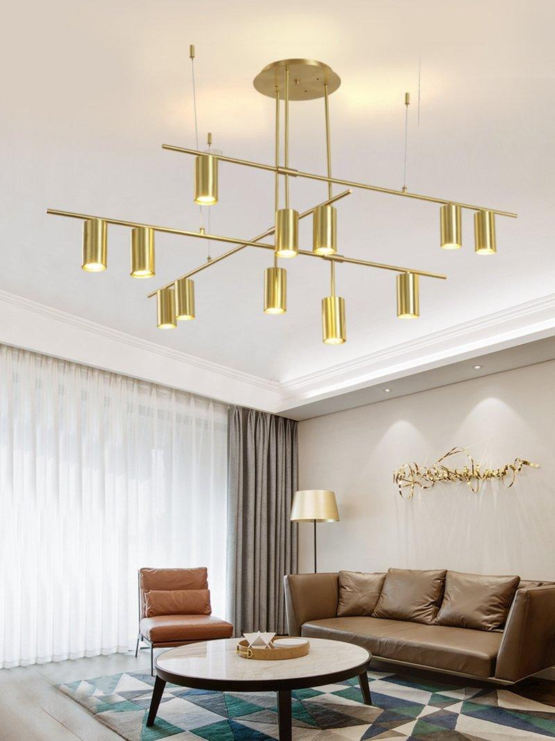 Solenelle Chandelier Tribes Brass Linear Cylinder