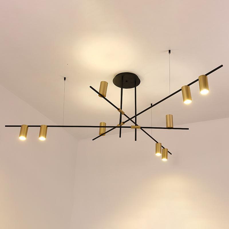 Solenelle Chandelier Tribes Brass Linear Cylinder