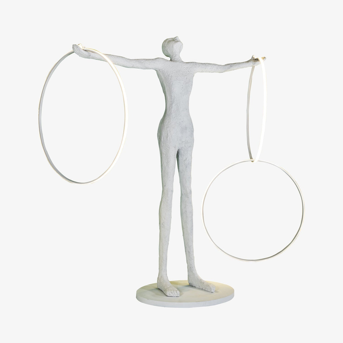 Eclipsa Dual-Ring Sculptural Black Floor Lamp