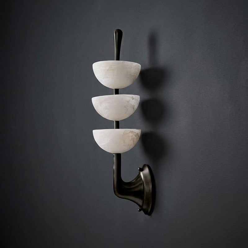Rosestone Triple Alabaster Indoor Wall Light