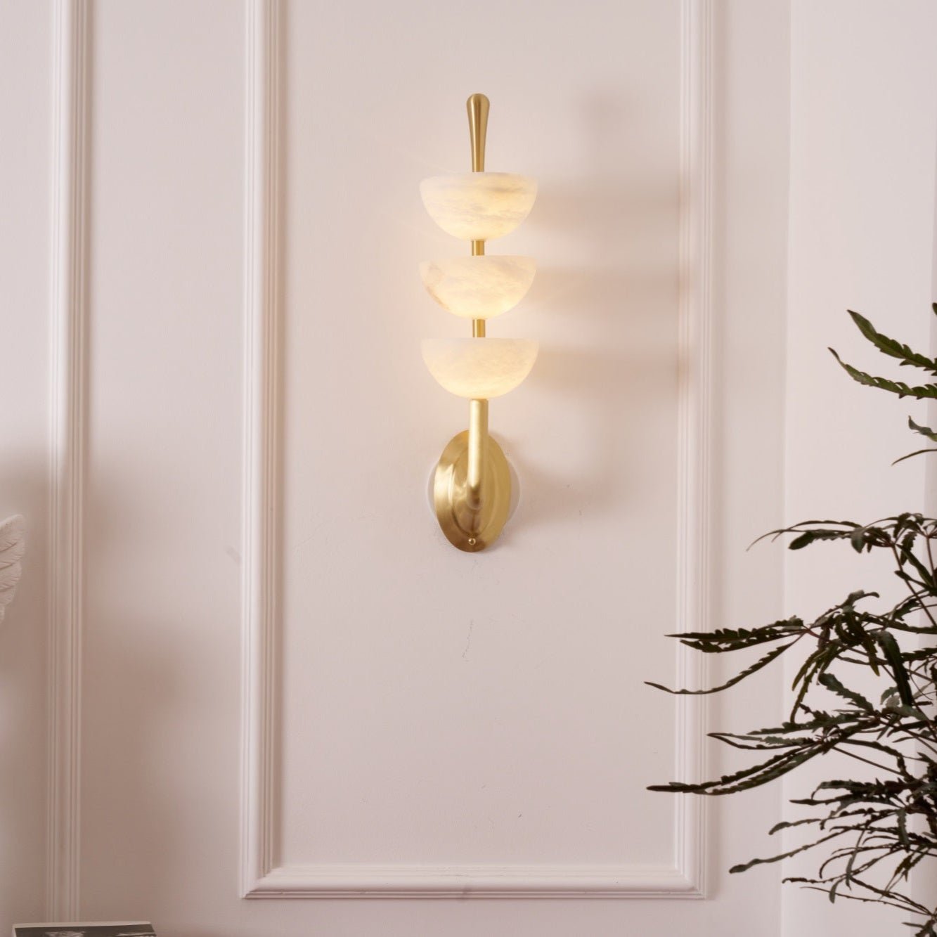 Rosestone Triple Alabaster Indoor Wall Light