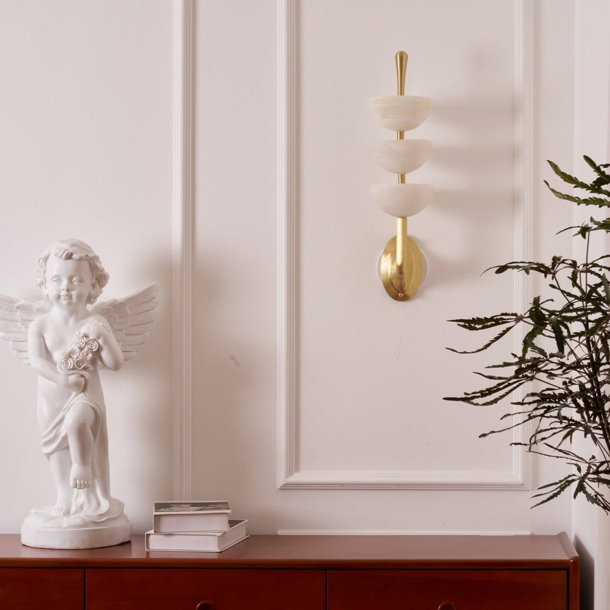 Rosestone Triple Alabaster Indoor Wall Light